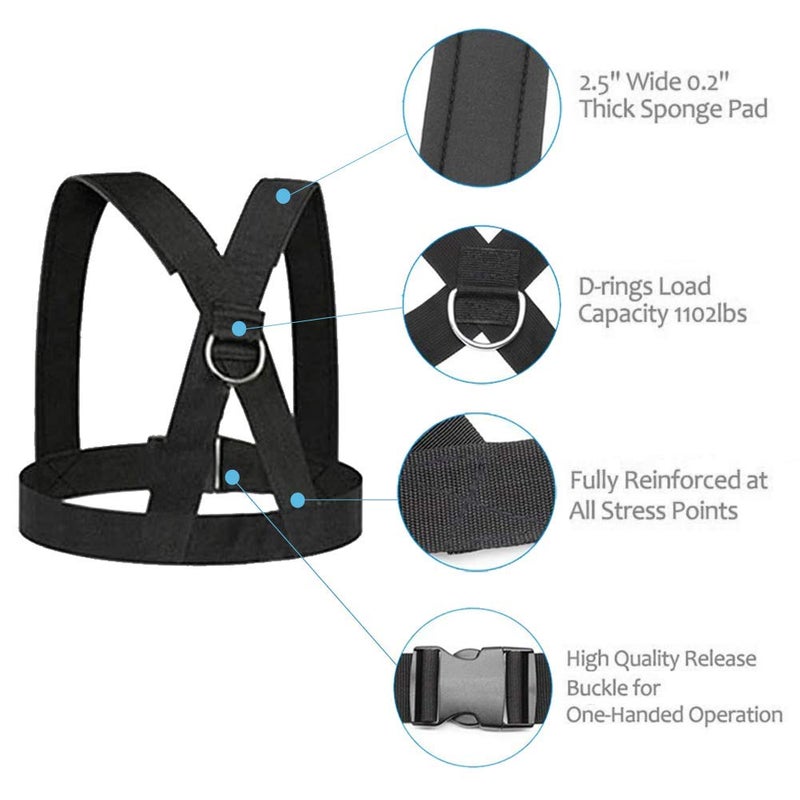 OYINDIZ Sled Harness  Weight Speed Sled Workout Tire Pulling Harness Resistance and Assistance Trainer Physical Training Resistance Rope Football Training Equipment Harness For Men and Women(6.6ft) - Image 2